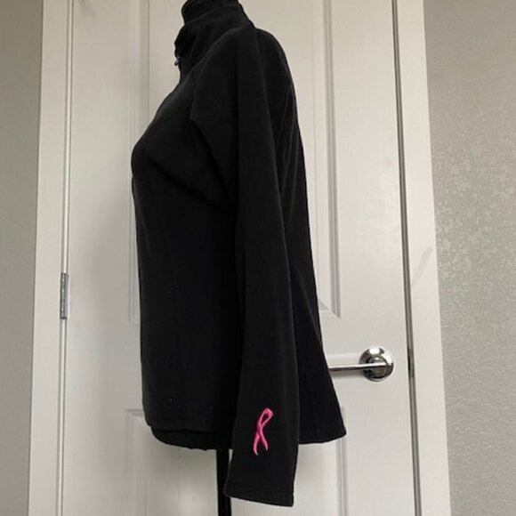 NORTH FACE 1/4 Zip Black Polartec Fleece Pullover Breast Cancer Small - Picture 8 of 16